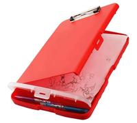 RANJOVER Clip Board Organizer Clipboards with Storage Nursing Clipboard Foldable File Folder Plastic Clipboard (Orange) Easy Install