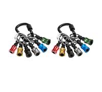 RANJOVER Drill Bit Holder 1/4 Inch Hex Shank Keychain Extension Bar Aluminum Alloy Magnetic Pivot Screwdriver Bits Holder Set