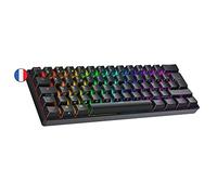 Ranked N60 Nova 60% | Hot Swappable Mechanical Gaming Keyboard | 62 Keys Multi Color RGB LED Backlit for PC/Mac Gamer | ISO FR AZERTY French Layout (Black, Kailh Box Jade)