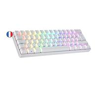 Ranked N60 Nova 60% | Hot Swappable Mechanical Gaming Keyboard | 62 Keys Multi Color RGB LED Backlit for PC/Mac Gamer | ISO FR AZERTY French Layout (White, Gateron Brown)