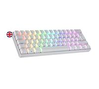 Ranked N60 Nova 60% | Hot Swappable Mechanical Gaming Keyboard | 62 Keys Multi Color RGB LED Backlit for PC/Mac Gamer | ISO UK Layout (White, Gateron Yellow)