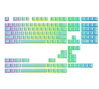 Ranked Pudding v2 PBT Keycaps | 145 Double Shot Translucent ANSI US & ISO Layout | OEM Profile for Full Size, TKL, 75%, 65% and 60% RGB Mechanical Gaming Keyboard (Miami Blue)