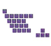Ranked Rubber Keycap Set | Double shot Translucent | OEM Profile for Mechanical Gaming Keyboard (Dark Purple, 23 Keys)