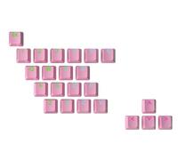 Ranked Rubber Keycap Set | Double shot Translucent | OEM Profile for Mechanical Gaming Keyboard (Prism Pink, 23 Keys)