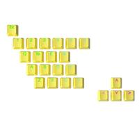 Ranked Rubber Keycap Set | Double shot Translucent | OEM Profile for Mechanical Gaming Keyboard (Yellow, 23 Keys)