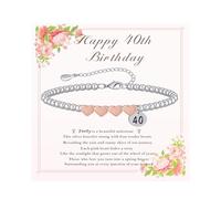 RANKEEF 40th Birthday Gifts For Women Silver Bracelet 4mm Bead Adjustable Sterling Silver Bracelet 40th Birthday Gifts