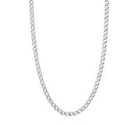 RANKEEF 5mm Silver Mens Chain Durable Stainless Steel Chains Non Tarnish Cool Men Necklace Chains Hypoallergenic Silver Cuban Chain Necklaces for Men