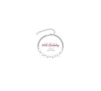 RANKEEF Birthday Gifts for Women Sterling Silver Bead Bracelet with Pearls | Adjustable Silver Bracelet for Women Birthday Gifts with Card for Her Mum Daughter Sister Grandma 30th 40th 50th 60th 70th