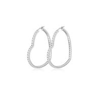 RANKEEF Large Silver Hoop Earrings For Women Hypoallergenic Large Hoops Earring Rhinestone 925 Sterling Silver Post Big Heart Sterling Silver Hoop Earrings With Cubic Zirconia
