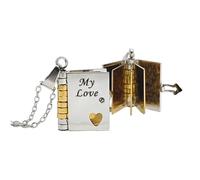RANKEEF My Little Star Book Necklace - My Incredible Daughter Book Necklace Daughter Gifts from Dad Mom Mother Adjustable Silver 18k Gold Jewelry Openable with 6 Pages Gifts of Love