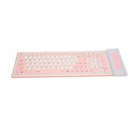 Rankomu 107 Keys Keyboard Silicone Keyboard, 107 Keys Waterproof and Dustproof, Foldable 2.4G Wireless USB Keyboard, Soft Silicone Design, Silent Operation, Black and White