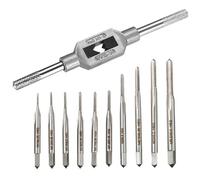 Rankomu 11pcs Mini Tap Wrench Set, Metric Tap Set HSS Hand Screw Thread Plug Taps M1 M1.2 M1.4 M1.6 M1.7 M1.8 M2 M2.5 M3 M3.5 Adjustable Drill Tap, For Thread Repair