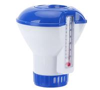 Rankomu 5in Floating Pool Chemical Dispenser with Thermometer, Chlorine Dispenser for Swimming Pool and Spa, Chemical Floater, Pool Supplies and Accories
