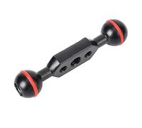 Rankomu Aluminium Alloy Double Ballhead Light Arm, 3 Inch Photography Extension Bracket Accory, Black, For Lighting Setup and Support