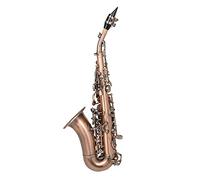 Rankomu Bb Key Saxophone Red Antique Soprano Saxophone Bb Key, Brass Woodwind Instrument, Includes Carrying Case, Sax Stand, Gloves, Cleaning Cloth, Brush, Sax Strap, Moutiece Brush