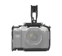 Rankomu Camera Cage with Top Handle, Aluminum Alloy Video Cage with Dual Cold Shoe Mount, 1/4 Inch & 3/8 Inch Threads, Compatible with A7CII A7C2 A7CR A7CM2
