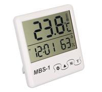 Rankomu Digital Thermometer Hygrometer Clock Indoor Digital Thermometer Hygrometer Clock, Wall Mounted Electronic Temperature Clock for Office, Greenhouse, Car, 12 x 8 cm