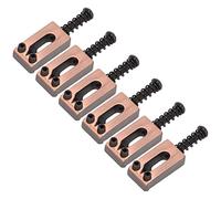 Rankomu Electric Guitar Saddle Electric Guitar Saddle Kit, 6Pcs Metal Guitar Bridge Saddles, Excellent Workmanship Accories for Electric Guitars, Improves Tone and Performance