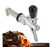 Rankomu G5/8in Adjustable Draft Beer Faucet Tap with Pump Flow Control - Stainless Steel & Brass Beer Keg Tap for Home Brew, Bars, Restaurants (Chrome Plated, 815g)