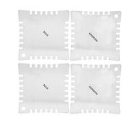 Rankomu Guitar Accory Stainl Steel Ruler Set, 4PCs Measurement Tool with Teeth for Guitar Accories, Luthier Tools, 30 cm Long, Silver Finish
