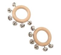 Rankomu Handbell Musical Instrument Hand Bell Rattle, 2 Pcs 8cm Diameter Bell Shaker Musical Instrument for Dancing, Party, Gathering, Brass Finish, Easy to Hold
