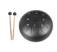 Rankomu Handpan Drum 6 Inch 8 Tone Steel Tongue Drum, Worry Empty Spirit Drum for Performance and Meditation, Handpan Hand Drum, Includes Mallets, Silver Finish