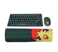 Rankomu Keyboard Mouse Combo Set Wireless Keyboard Mouse Combo, Ergonomic Design, 2.4G USB, Quiet 86 Keys, Round Keycap, Wireless Mechanical Keyboard Mouse Set, Green