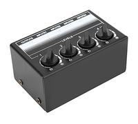 Rankomu o Effect Equipment Mini Stereo Mixer, 4-Channel Passive Stereo Hub for Outdoor Singing, Signal Mixing Equipment, Compact Design for Easy Setup