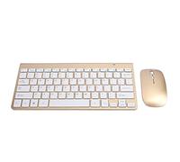 Rankomu Office Keyboard Wireless Keyboard Mouse Set, Ultra Thin Mute Mini Home Office Computer Accessories, 2.4G, Gold