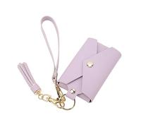 Rankomu Photo Holder Wallet for 3 Inch Photos, Snap Button Design, PU Leather Picture Storage Keychains Pocket for Travel, Outdoor Gift, Purple, Small Size