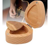 Rankomu Pick Box Wooden Guitar Picks Case, Plectrum Storage Box for Guitar Picks, Compact Holder for Musical Gifts, Ideal for Musicians, 10 x 8 x 3 cm