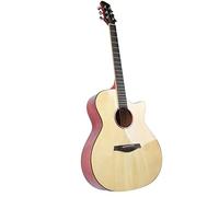 Rankomu Playing Guitar 41in Acoustic Folk Guitar, Beginner String Instrument with Wrench and Wipe Cloth, Wood Color, Ideal for Adults and New Players