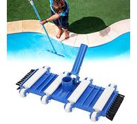 Rankomu Profional Flexible Pool Vacuum Head, Side Brush Wheels for Fish Pond Cleaning, Pool Vacuum Brush Head, Design, Fits Standard Hoses, 14 in