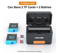 Rankomu PS-G10 Mini Portable Sports Camera Battery Fast Charging Case, 5200mAh Wirel Dual Battery Charger with Type-C Port for Hero 10 9 8 7 6 5