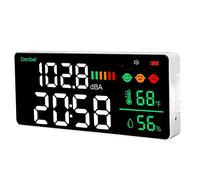 Rankomu Sound Meter Decibel Meter, Wall Mounted Sound Level Reader 30 To 130dB, 11 Inch LED Display, Time, Temperature, Humidity, Noise Meter, Home and Office Use