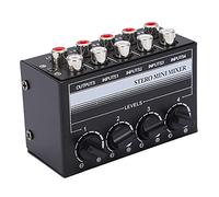 Rankomu Stereo4 Channel Hub Stereo Mini Mixer Passive 4 Channel Hub, Signal Controller for Outdoor Performance, Compact Design, Lightweight, o Mixing Equipment