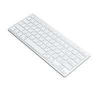 Rankomu Ultra Thin Keyboard Ultra Thin BT Wireless Keyboard, Splash-Proof Bilingual Keypad for PC, Arabic and English Layout, Silver Finish