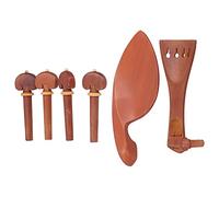 Rankomu Violin Chin Rest Part Violin Chin Rest Set, 4/4 Wood Tailpiece Tuning Peg End Button Kit, Violin Parts Set for 4/4 Violins, Includes Chin Rest, Tuning Pegs, and End Button