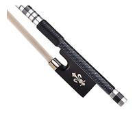 Rankomu violinbowblack 4/4 Violin Bow, Braided Carbon Fiber Round Stick, Exquisite Horsehair, Ebony Frog, Lightweight Design, Suitable for All Skill Levels