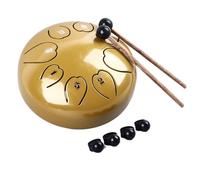 Rankomu Worry Drum 6 Inch Tongue Drum, 8 Note Steel Hand Drum, Clear Resonant Sound Mini Percussion Instrument, Yellow Color, Ideal for Relaxation and Meditation
