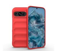 RankOne Airbag Liquid Silicone Phone Case for Google Pixel 9 (6.3" Inches), Shield Shock Resistant Phone Cover Protector - Red
