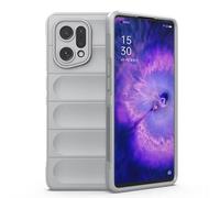 RankOne Airbag Liquid Silicone Phone Case for OPPO Find X5 Pro (6.7" Inches), Shield Shock Resistant Phone Cover Protector - Light Gray