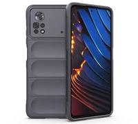 RankOne Airbag Liquid Silicone Phone Case for POCO X4 Pro 5G (6.67" Inches), Shield Shock Resistant Phone Cover Protector - Dark Gray