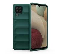 RankOne Airbag Liquid Silicone Phone Case for Samsung Galaxy A12 / M12 / A12 Nacho (6.5" Inches), Shield Shock Resistant Phone Cover Protector - Green
