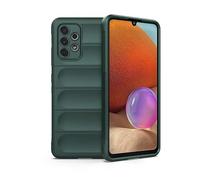 RankOne Airbag Liquid Silicone Phone Case for Samsung Galaxy A32 4G (6.4" Inches), Shield Shock Resistant Phone Cover Protector - Green