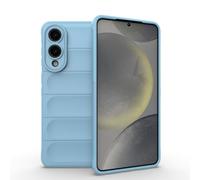 RankOne Airbag Liquid Silicone Phone Case for Samsung Galaxy S25 Edge (6.7" Inches), Shield Shock Resistant Phone Cover Protector - Light Blue