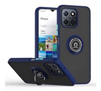 RankOne Case for HONOR 200 Smart/HONOR X7C / HONOR X6B 5G (6.8" Inches), Ring Bracket Magnetic Suction Base Mobile Phone Case Matte Transparent - Royal Blue
