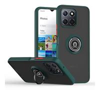 RankOne Case for HONOR X6b (4G) (6.56" Inches), Ring Bracket Magnetic Suction Base Mobile Phone Case Matte Transparent - Dark Green