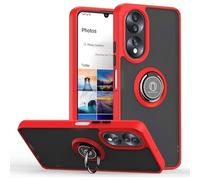 RankOne Case for HONOR X7b / HONOR 90 Smart (6.8" Inches), Ring Bracket Magnetic Suction Base Mobile Phone Case Matte Transparent - Red