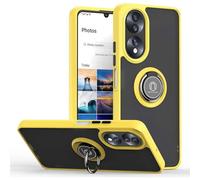 RankOne Case for HONOR X7b / HONOR 90 Smart (6.8" Inches), Ring Bracket Magnetic Suction Base Mobile Phone Case Matte Transparent - Yellow